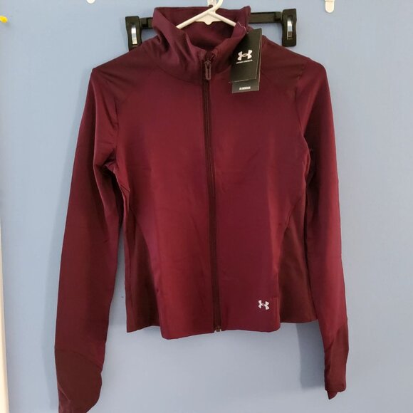 Under Armour Womens UA Meridian Fitted Jacket XS Plum Purple Polyester Blend - Picture 2 of 11